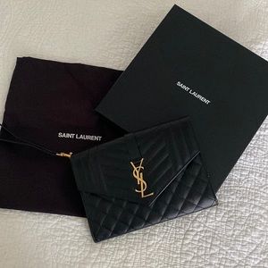 Brand New in Box Saint Lauren Envelope Flap Pouch Clutch